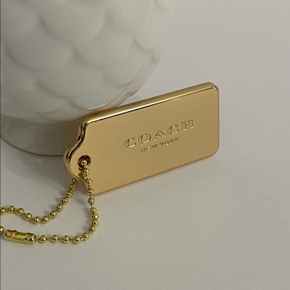 Coach Accessories - Coach Large Gold Tone Metal Hang Tag Key Fob Bag Charm
